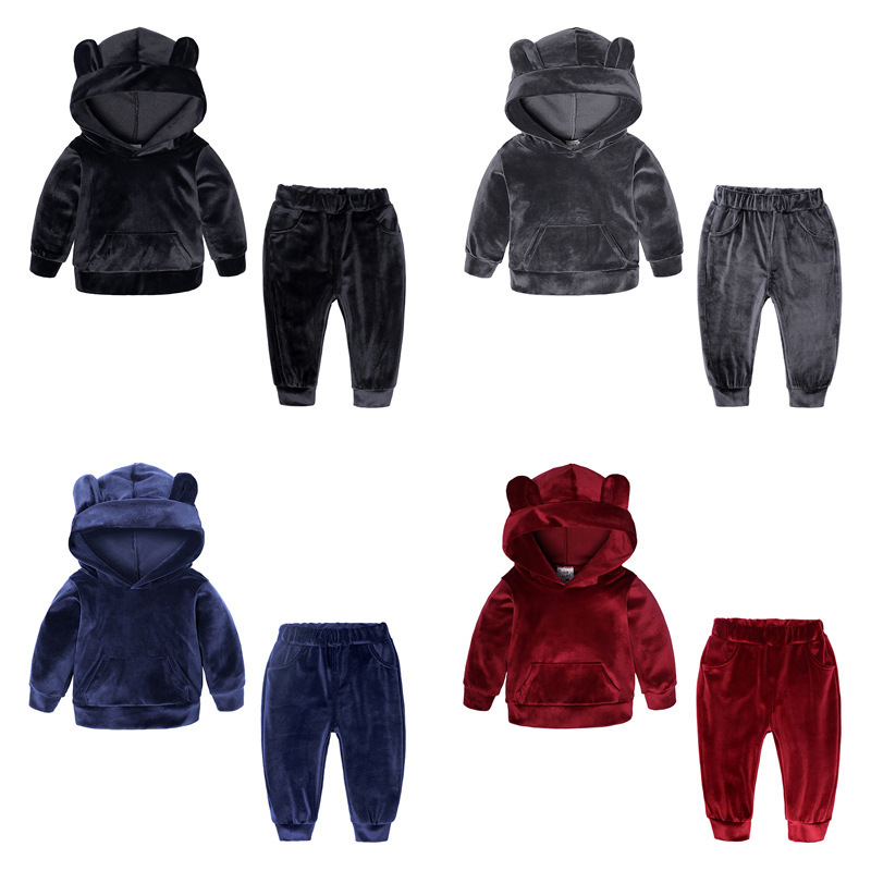 Baby Clothing Factory Shop - 2pcs Baby Hoodies Pants Set INS
