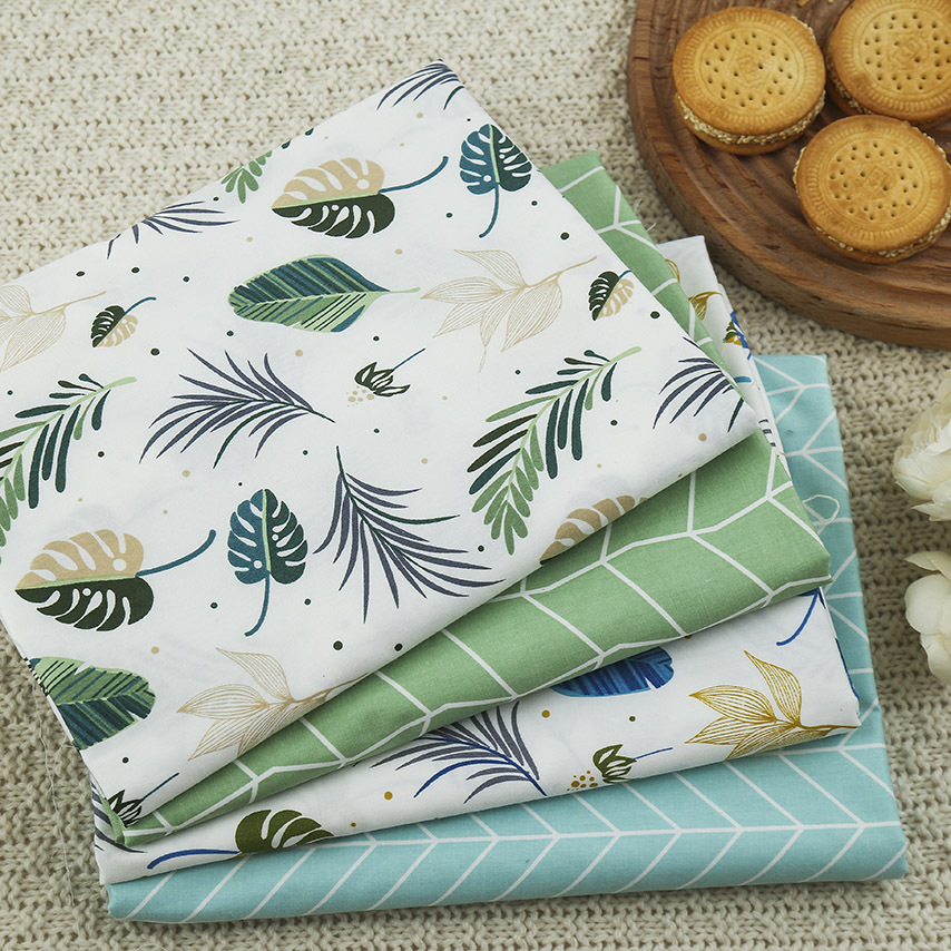 Baby Clothing Material - Leaf Printed 100% Cotton Fabric Dress