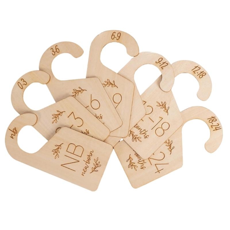 Baby Clothing Hanger Dividers - Baby Wardrobe Organizers Natural Clothing Size